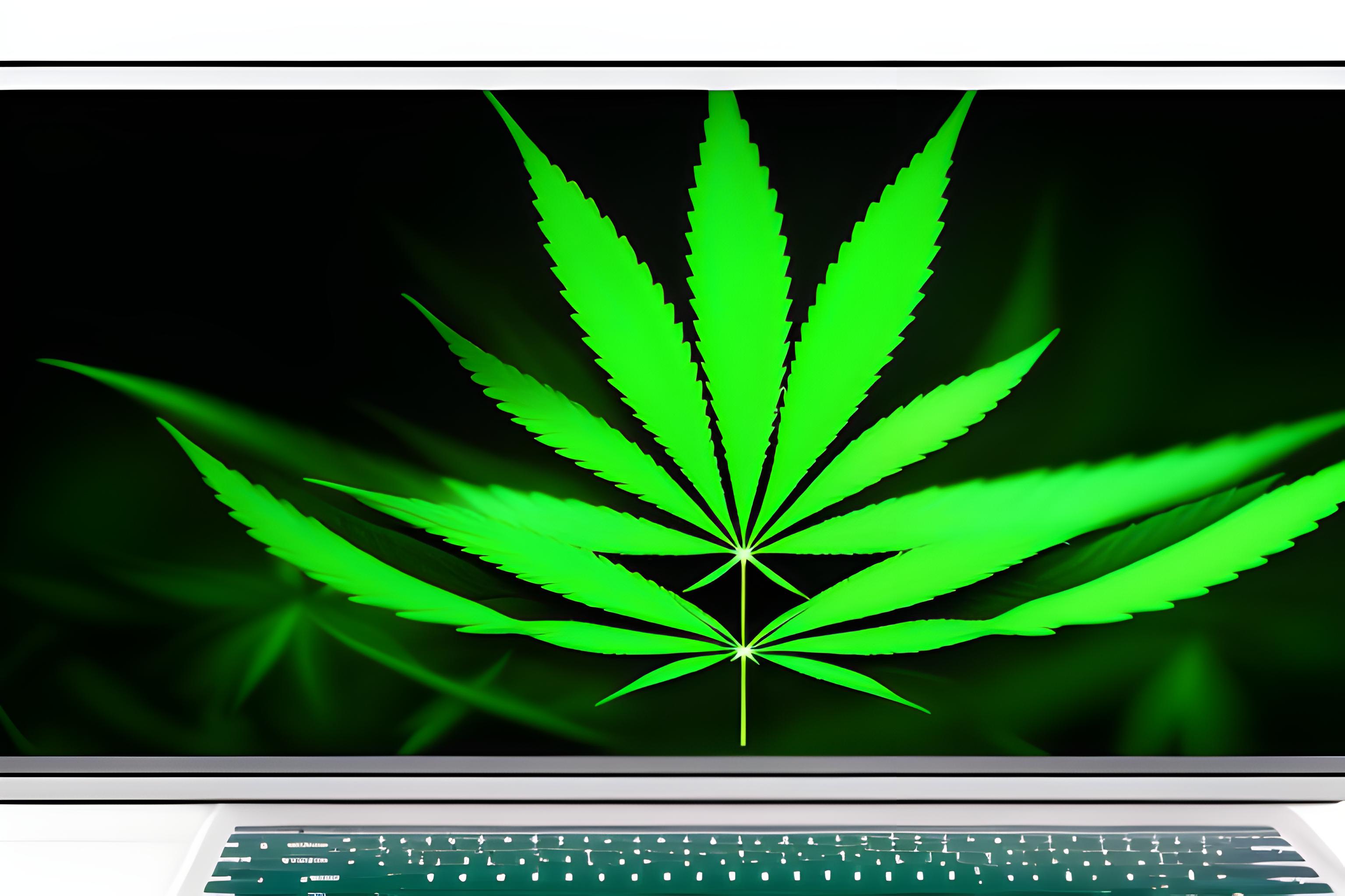 “ultra stylish educational presentation background about cannabis, dark green to black gradient, so…